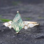 Pattiring Kite Moss Agate Yellow Gold Engagement Ring
