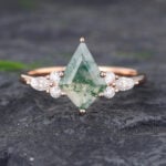 Pattiring Kite Moss Agate Rose Gold Engagement Ring