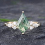 Pattiring Kite Moss Agate Yellow Gold Engagement Ring