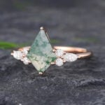 PattiringKite Moss Agate Rose Gold Engagement Ring