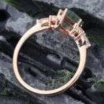 Pattiring Kite Moss Agate Rose Gold Engagement Ring