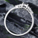 Pattiring Elongated Hexagon Cut Black Rutilated Quartz White Gold Engagement Ring