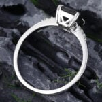 Pattiring Emerald Cut Black Rutilated Quartz White Gold Engagement Ring