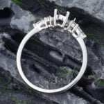 Pattiring Pear Shaped Black Rutilated Quartz White Gold Engagement Ring
