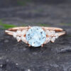 Pattiring Pattiring Vintage Aquamarine Engagement Ring Rose Gold