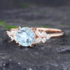 Pattiring Unique Aquamarine Rose Gold Engagement Ring
