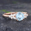 Pattiring Unique Aquamarine Rose Gold Engagement Ring