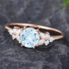 Pattiring Unique Aquamarine Rose Gold Engagement Ring