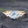 Pattiring Unique Aquamarine Yellow Gold Engagement Ring