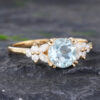 Pattiring Unique Aquamarine Yellow Gold Engagement Ring