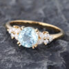 Pattiring Unique Aquamarine Yellow Gold Engagement Ring