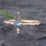 Pattiring Kite Cut Alexandrite Rose Gold Engagement Ring