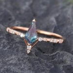 Pattiring Kite Cut Alexandrite Rose Gold Engagement Ring