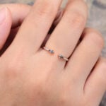 Pattiring Kite Cut Alexandrite Rose Gold Open Wedding Band