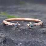 Pattiring Kite Cut Alexandrite Rose Gold Open Wedding Band