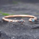 Pattiring Kite Cut Alexandrite Rose Gold Open Wedding Band