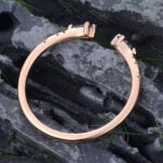 Pattiring Kite Cut Alexandrite Rose Gold Open Wedding Band