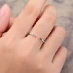Pattiring Kite Cut Black Rutilated Quartz White Gold Open Wedding Band