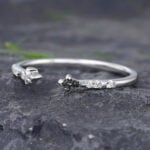Pattiring Kite Cut Black Rutilated Quartz White Gold Open Wedding Band