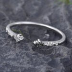 Pattiring Kite Cut Black Rutilated Quartz White Gold Open Wedding Band
