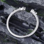 Pattiring Kite Cut Black Rutilated Quartz White Gold Open Wedding Band