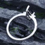 Pattiring Kite Cut Blue Sandstone White Gold Engagement Ring