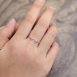 Pattiring Kite Cut Moissanite White Gold Open Wedding Band