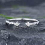 Pattiring Kite Cut Moissanite White Gold Open Wedding Band