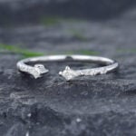 Pattiring Kite Cut Moissanite White Gold Open Wedding Band
