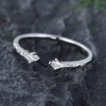 Pattiring Kite Cut Moissanite White Gold Open Wedding Band