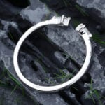 Pattiring Kite Cut Moissanite White Gold Open Wedding Band