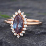 Pattiring Marquise Cut Alexandrite Rose Gold Engagement Ring