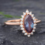 Pattiring Marquise Cut Alexandrite Rose Gold Engagement Ring