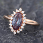 Pattiring Marquise Cut Alexandrite Rose Gold Engagement Ring