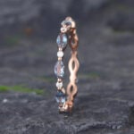 Pattiring Marquise Cut Alexandrite Rose Gold Full Eternity Wedding Band