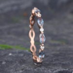 Pattiring Marquise Cut Alexandrite Rose Gold Full Eternity Wedding Band