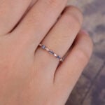 Patti Ring Alexandrite Half Eternity Wedding Band 14K Rose Gold Anniversary Ring