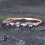 Patti Ring Alexandrite Half Eternity Wedding Band 14K Rose Gold Anniversary Ring