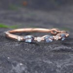Patti Ring Alexandrite Half Eternity Wedding Band 14K Rose Gold Anniversary Ring