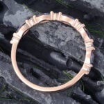 Patti Ring Alexandrite Half Eternity Wedding Band 14K Rose Gold Anniversary Ring