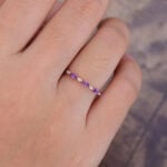 Pattiring Marquise Cut Amethyst Rose Gold Full Eternity Wedding Band