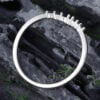Pattiring Marquise Cut Black Onyx White Gold Curved Wedding Band