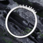 Pattiring Marquise Cut Black Onyx White Gold Curved Wedding Band