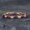 Pattiring Marquise Cut Garnet Rose Gold Full Eternity Wedding Band