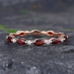 Pattiring Marquise Cut Garnet Rose Gold Full Eternity Wedding Band