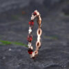 Pattiring Marquise Cut Garnet Rose Gold Full Eternity Wedding Band
