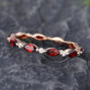 Pattiring Marquise Cut Garnet Rose Gold Full Eternity Wedding Band