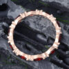 Pattiring Marquise Cut Garnet Rose Gold Full Eternity Wedding Band