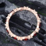 Pattiring Marquise Cut Garnet Rose Gold Full Eternity Wedding Band