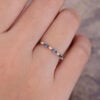 Pattiring Marquise Cut London Blue Topaz Rose Gold Full Eternity Wedding Band